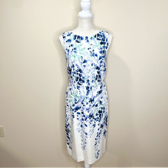 RSVP by Talbots Pastel Floral Sheath Dress Brunch Baby Shower Dress 4 - Picture 2 of 14